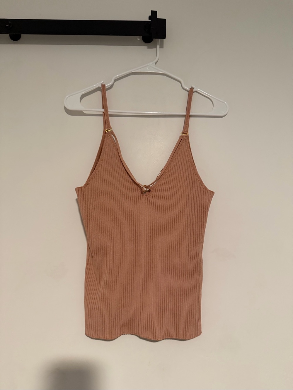Ribbed V-Neck Cami Tank Top - Tan Jonathan Simkhai